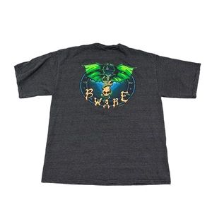 Vintage 1997 Bugle Boy ”Bware” Striped T Shirt Mens L/XL Skater Surfer Style